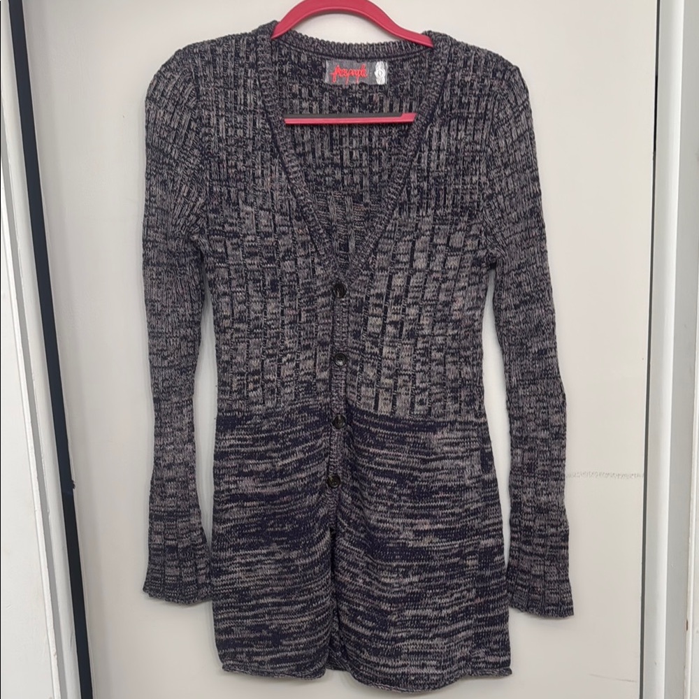 Free People Purple and Gray Sweater